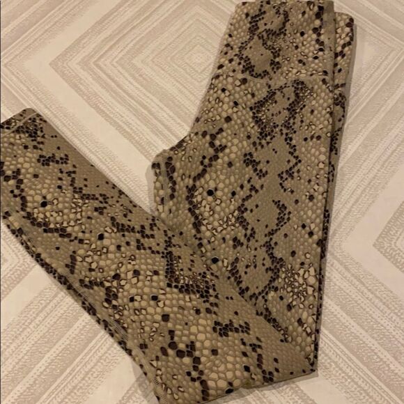 Varley Tan & Brown Python-like Century Leggings - Picture 1 of 7